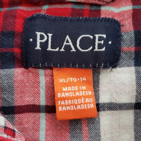 Children's Place Red Plaid Shirt - Picture 3 of 6